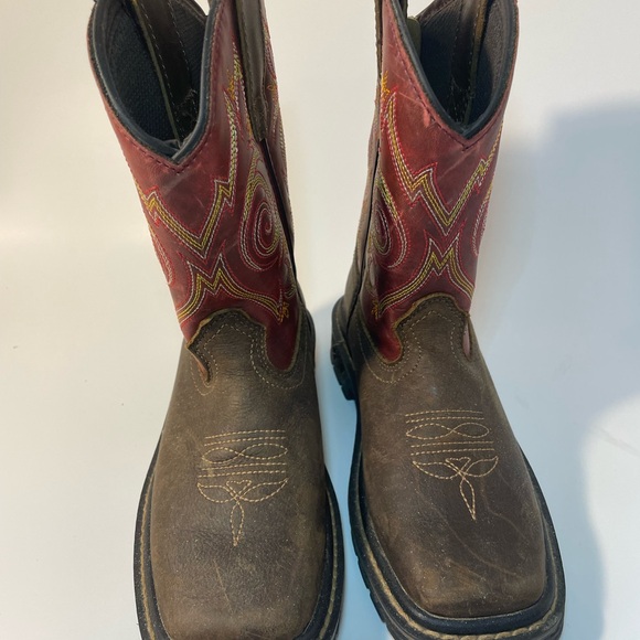 Georgia Boots! Kid's Carbo Tec Brown/Red-Size 13M-Zip Back & Oil Resistant 🥾 - Picture 2 of 5